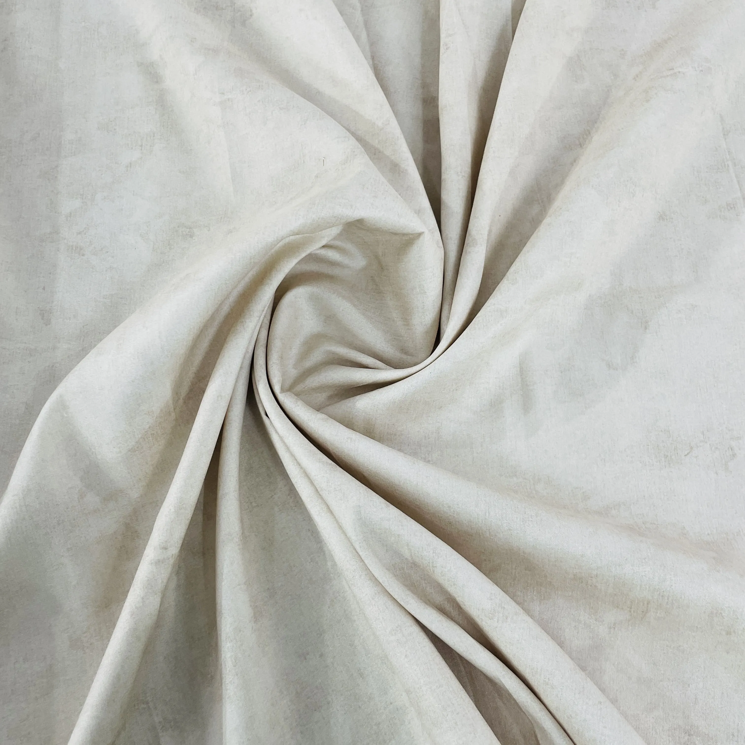 Beige Solid Cotton Satin Fabric