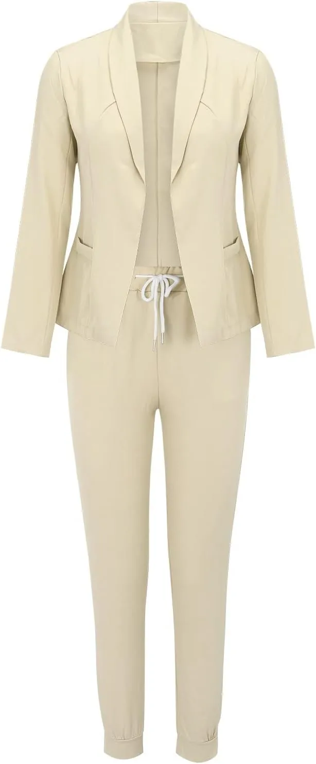 Business Casual Outfits for Women Plus Size Pants Suit Dressy Women's 2 Piece Formal Work Wear Office Dress Blazer