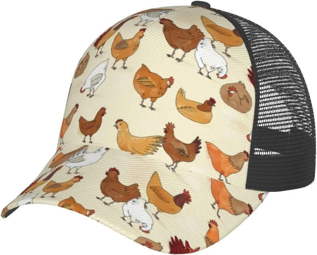 Cartoon Animal Baseball Cap Golf Dad Hat for Men and Women Adjustable Snapback Mesh-Back Outdoor Sport Trucker Hat