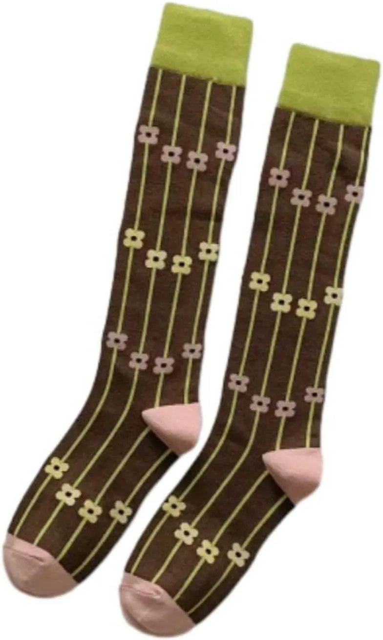 Casual Fashion Calf Socks Abstract Art Knee-Length Beautiful Legs Long Tide Socks
