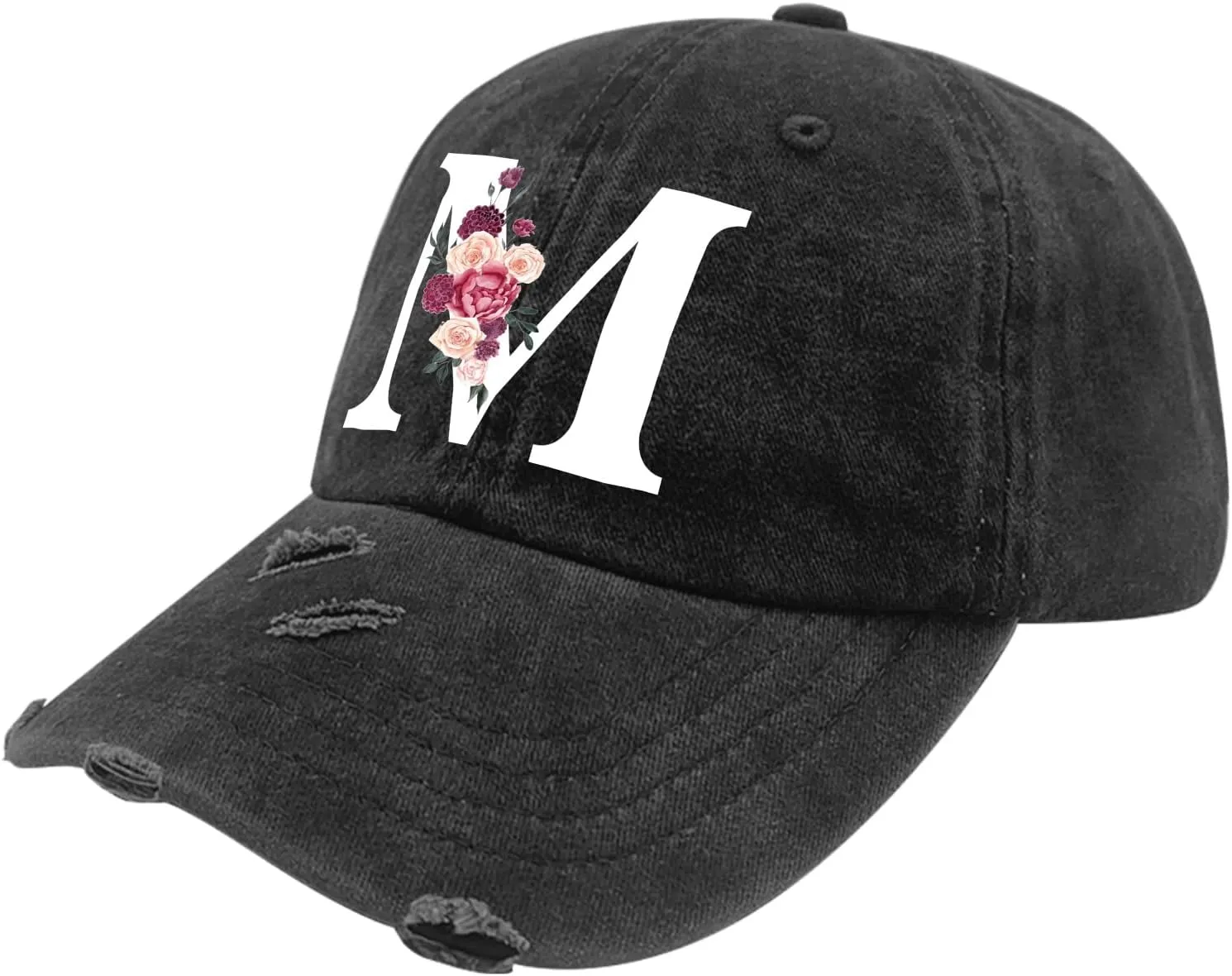 Classic Alphabetes A-Z Cute Letter Caps Cute Baseball Hat Hats for Womens Washed Distressed Baseball