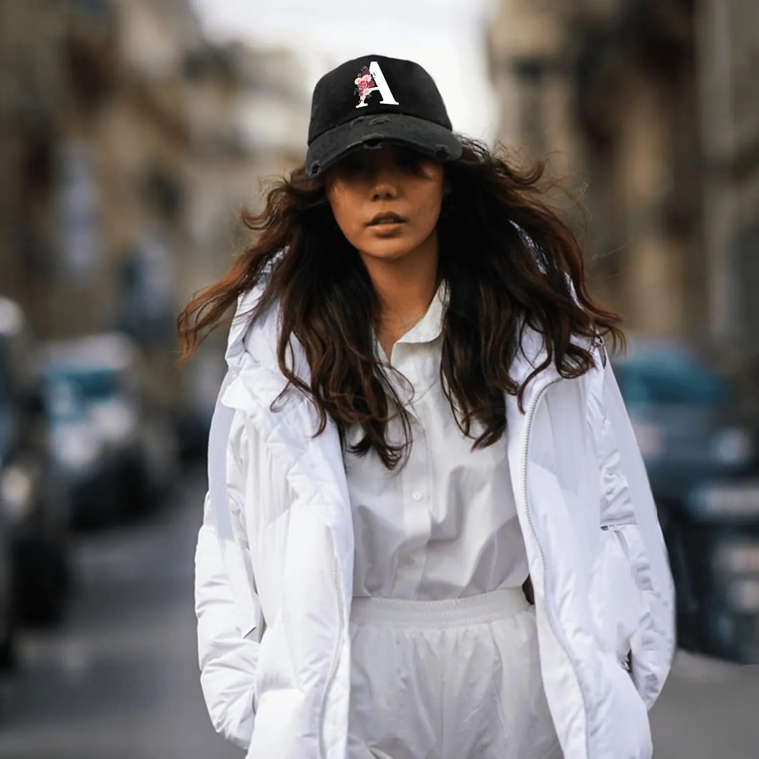 Classic Alphabetes A-Z Cute Letter Caps Cute Baseball Hat Hats for Womens Washed Distressed Baseball