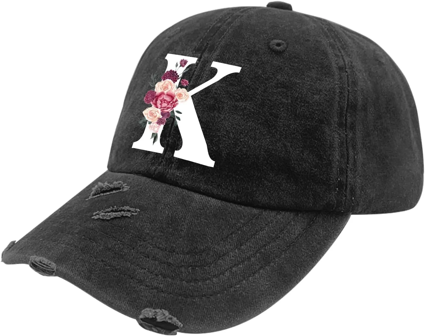 Classic Alphabetes A-Z Cute Letter Caps Cute Baseball Hat Hats for Womens Washed Distressed Baseball