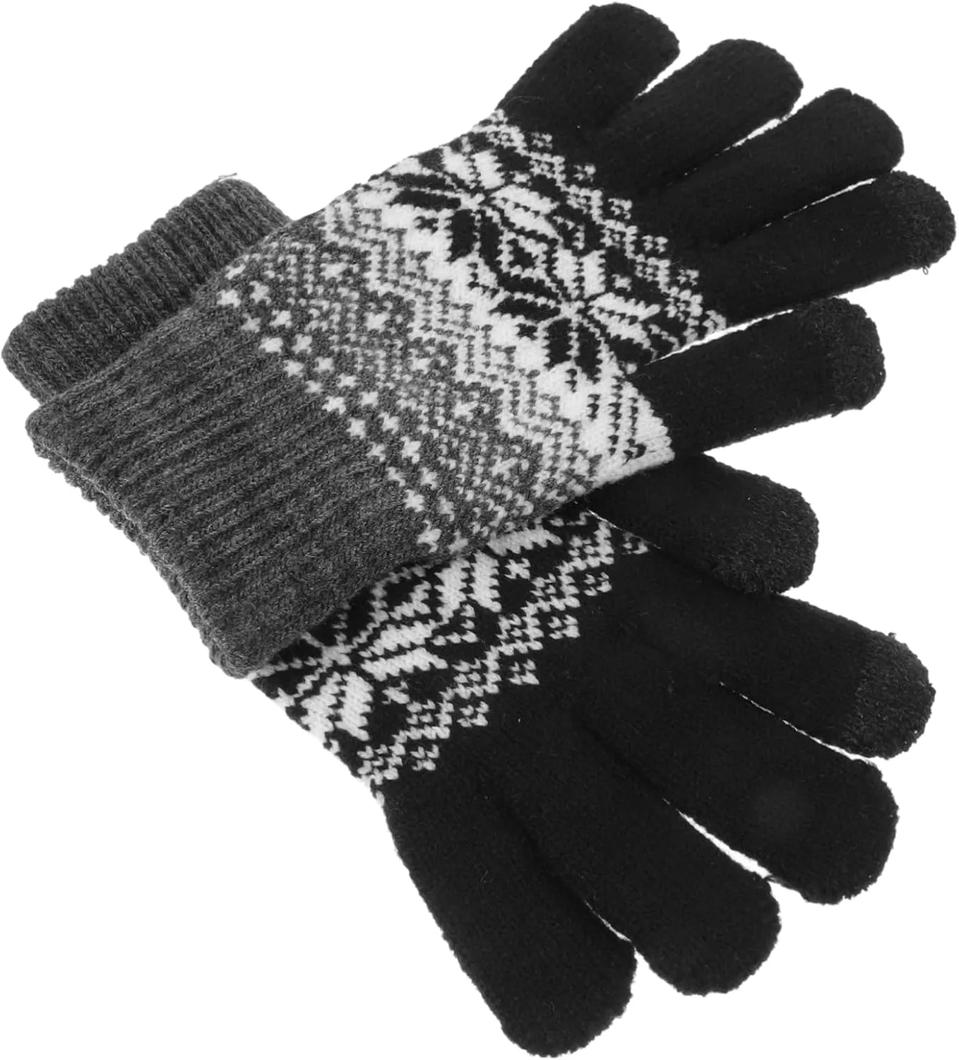 FRCOLOR Thermal Gloves for Women Men Winter Knit Touchscreen Gloves Windproof Warm Full-finger Design