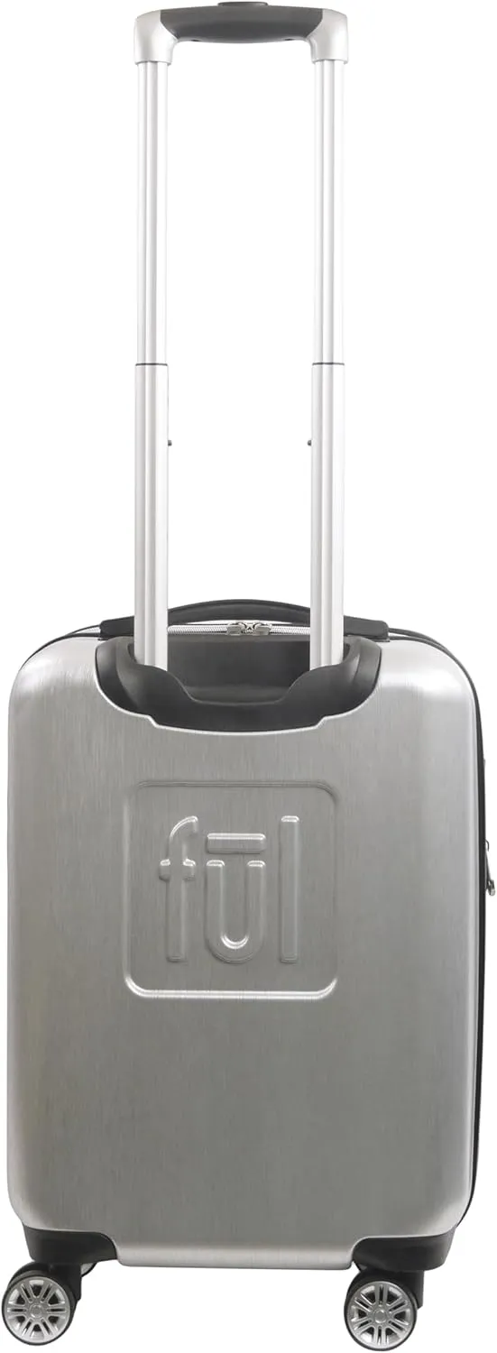 FUL Peanuts 22 Inch Carry on Rolling Luggage, Snoopy and Woodstock Hardshell Suitcase with Wheels, Silver, Medium, Peanuts 22 Inch Carry on Rolling Luggage, Snoopy and Woodstock Hardshell Suitcase
