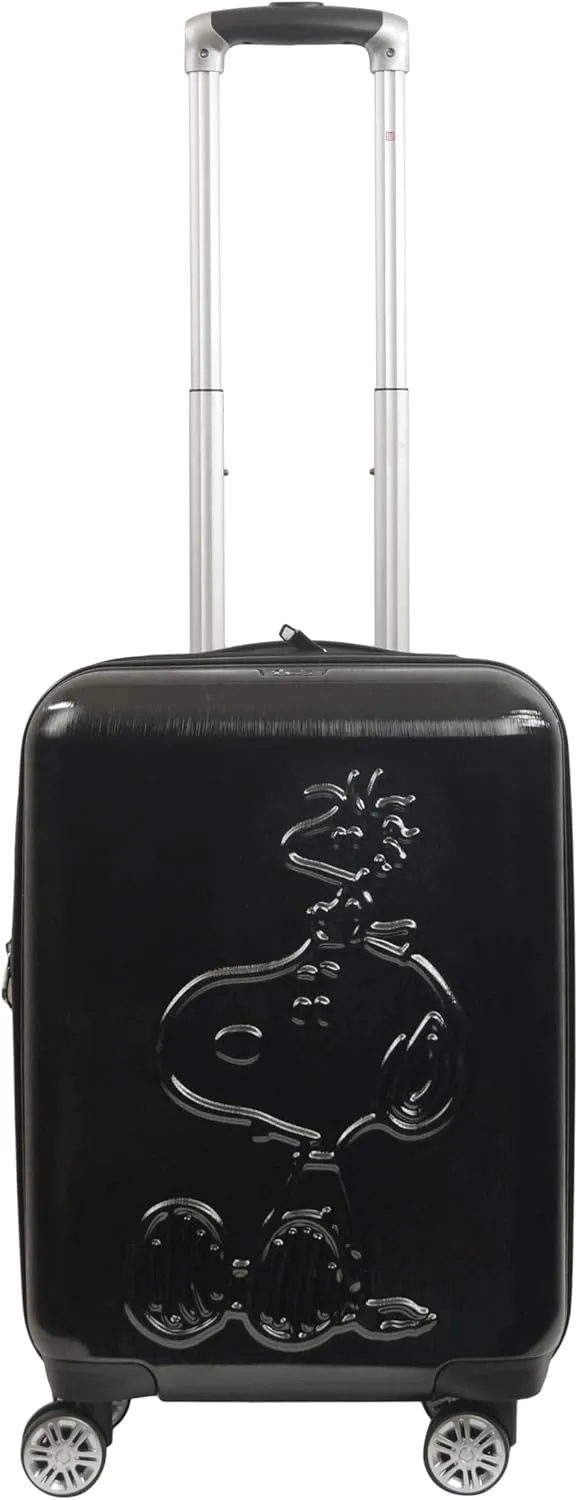 FUL Peanuts Snoopy and Woodstock Rolling Luggage, Hardshell Suitcase with Spinner Wheels, Black, Black, Ful Peanuts Snoopy and Woodstock Rolling Luggage, Hardshell Suitcase With Spinner Wheels