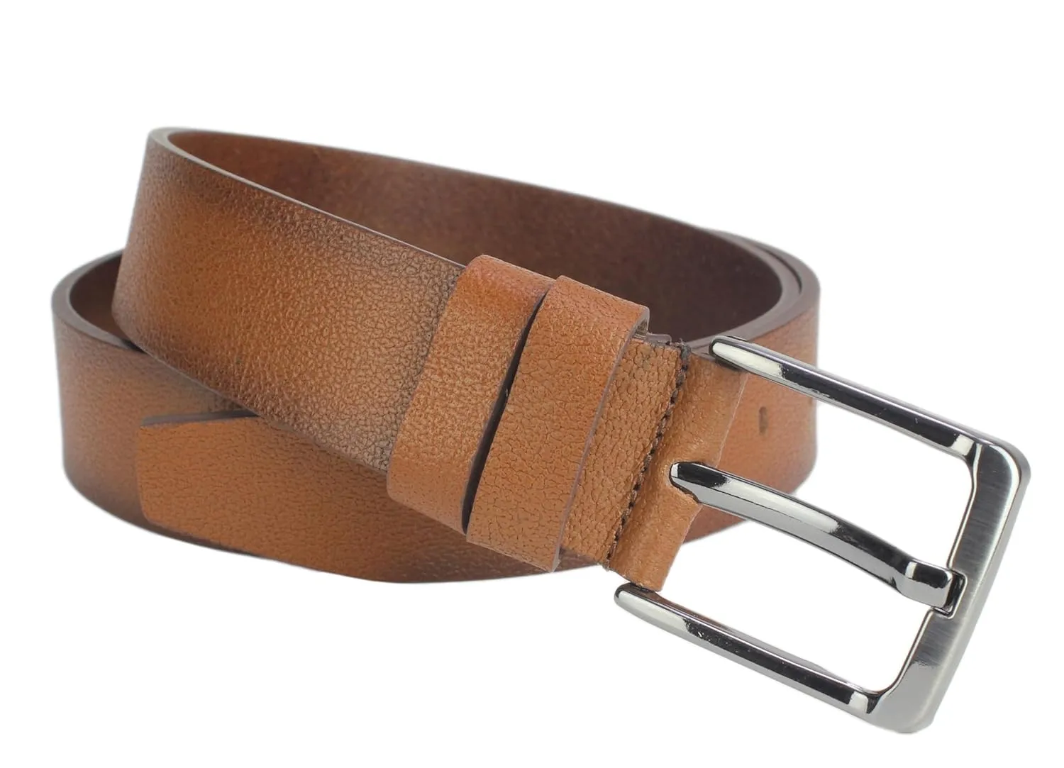 Genuine Leather Belts for Men Heavy Duty 1.57 Inch Wide 4cm Everyday Casual Belt Buffalo Light Brown (53 inches / 135 cm)