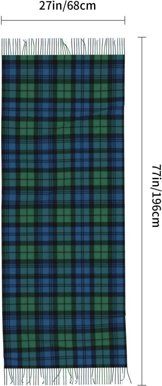Holiday Red Green Tartan Plaid Imitation Cashmere Tassel Scarf Winter Scarf Autumn Softest Classic Warm