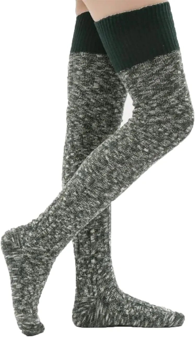 HYTENSUN Women's Thigh High Knitted Winter Boot Socks Vintage Extra Long Leg Warmer Over Knee High Stockings