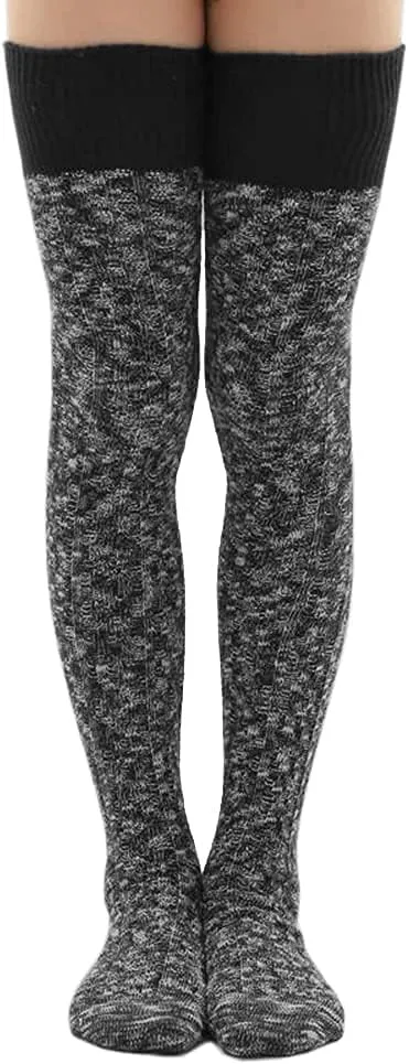 HYTENSUN Women's Thigh High Knitted Winter Boot Socks Vintage Extra Long Leg Warmer Over Knee High Stockings