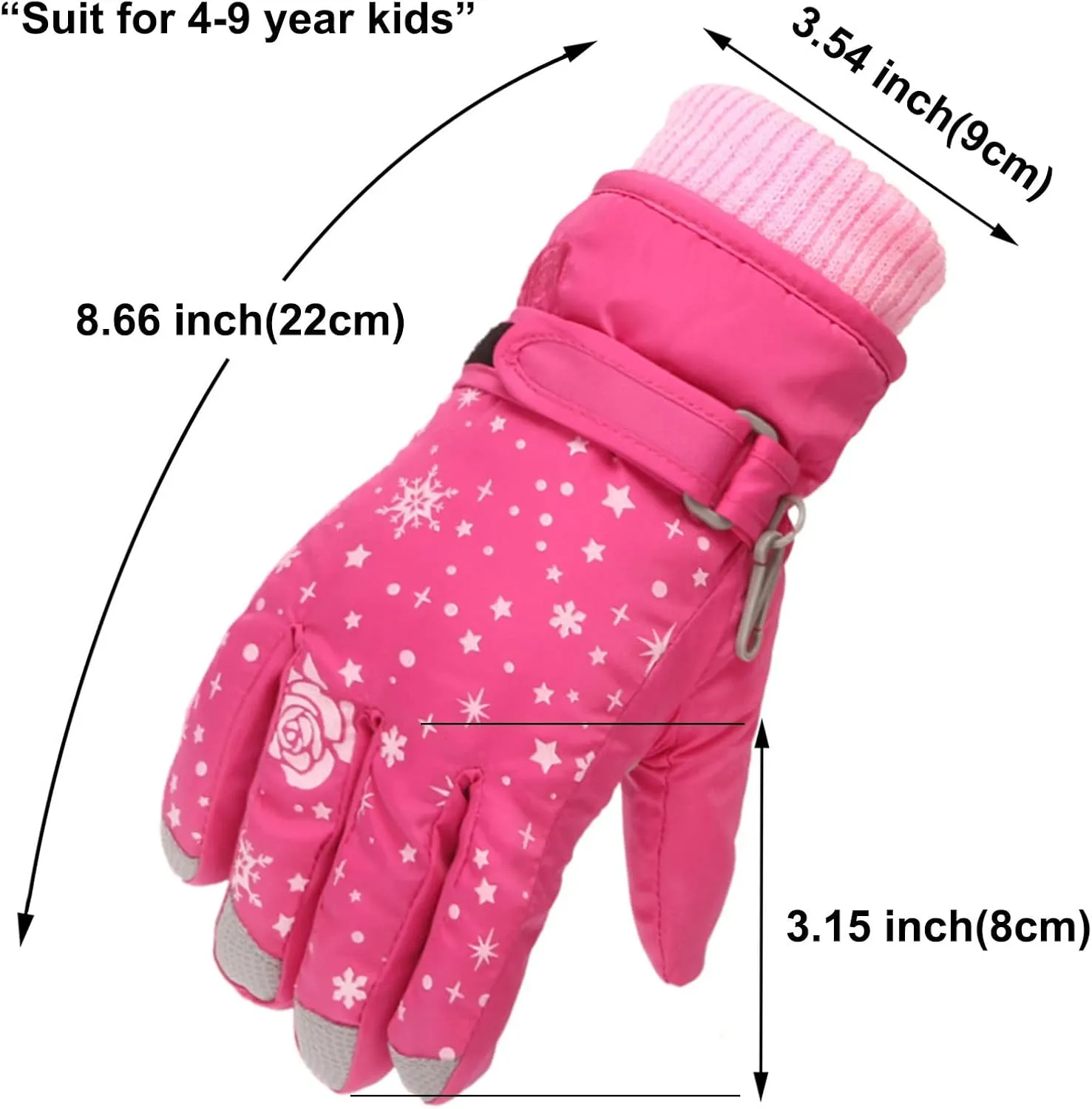 Infant and Baby Mittens Waterproof Snowboarding Insulated Snow Gloves Warm Fleece Ski Gloves for Boys Girls