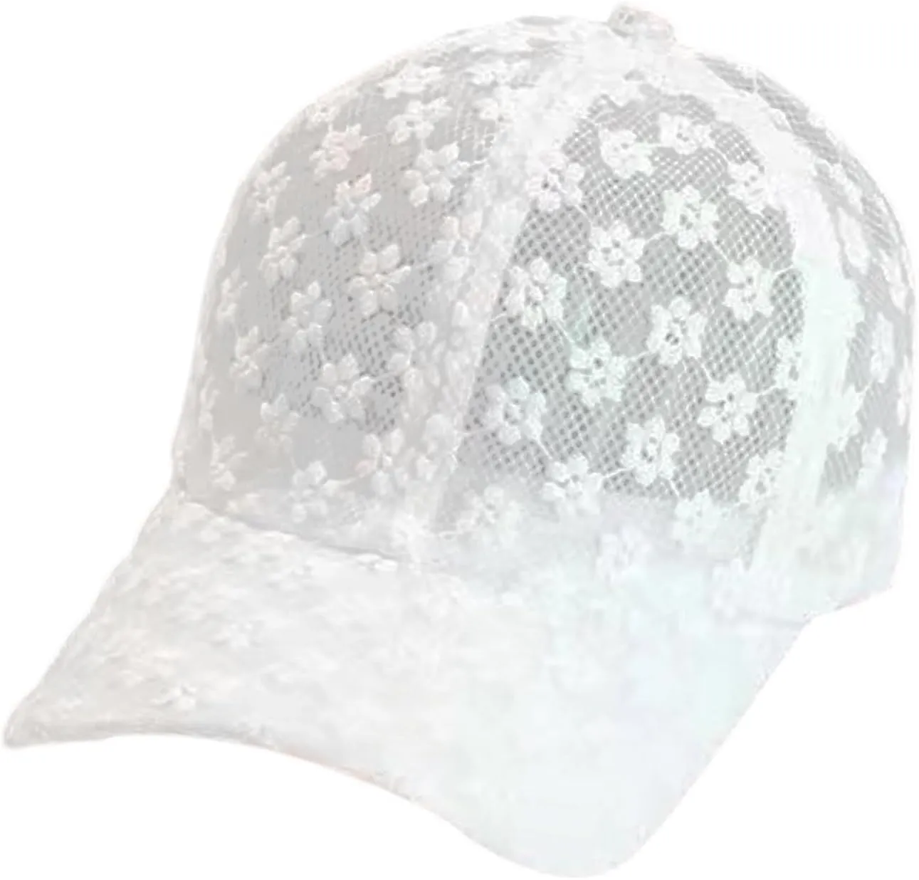 Lace Baseball Cap Floral Embroidered Baseball Hats Adjustable Snapback Mesh Trucker Sun Hat for Women 2024​