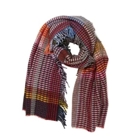 Lambswool Basket Wrap Debden | Red Multi