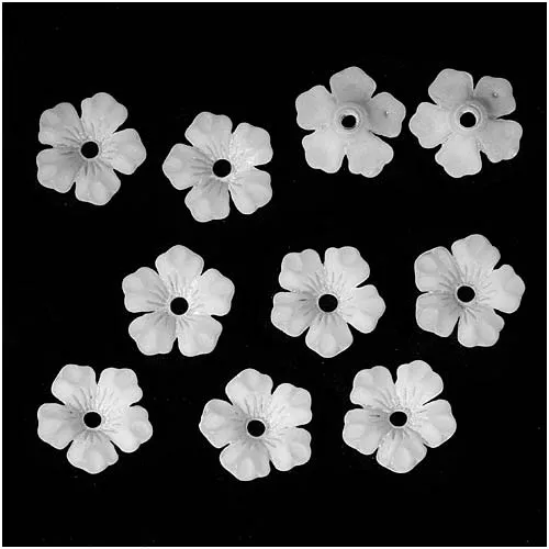 Lucite Camellia Flowers Matte Crystal Frost Light Weight 14mm (10 pcs)