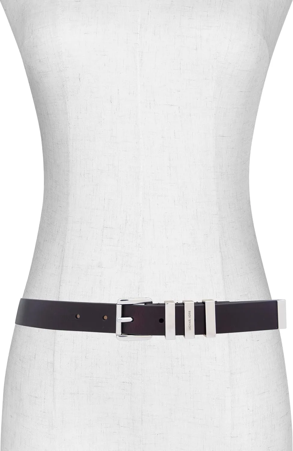 Michael Kors Women's 1 Inch Leather Belt with 3 Keepers, Stylish Fashion Accessory for Everyday Wear