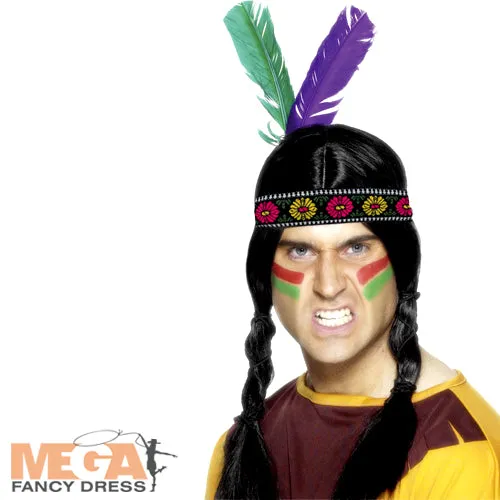 Native American Inspired Feathered Headband Cultural Accessory