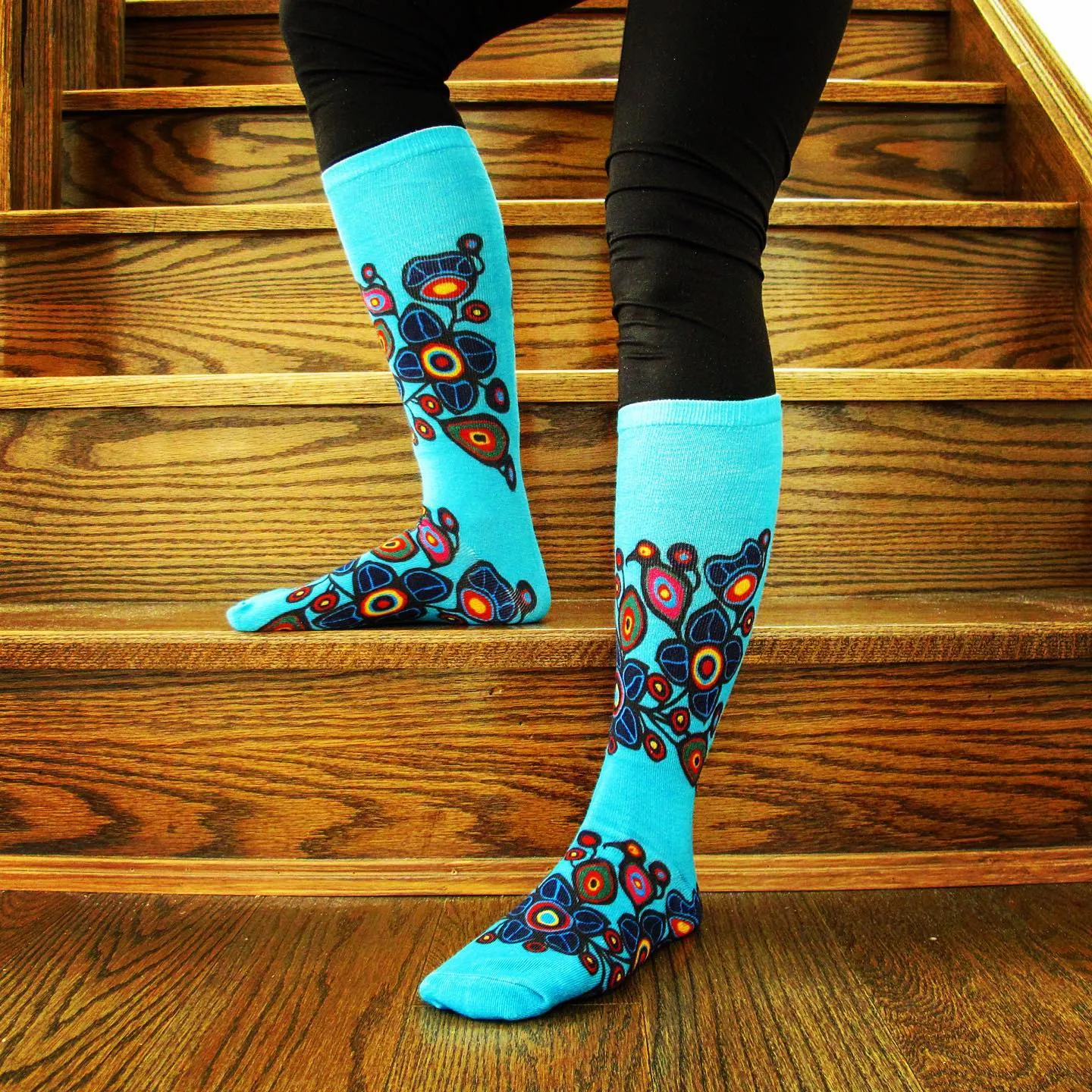Norval Morrisseau Flowers and Birds Art Socks