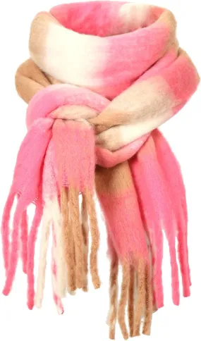 Oversized Blanket Scarf for Women Winter Fall Chunky Plaid Soft Cashmere Feel Thick Scarves with Fringed