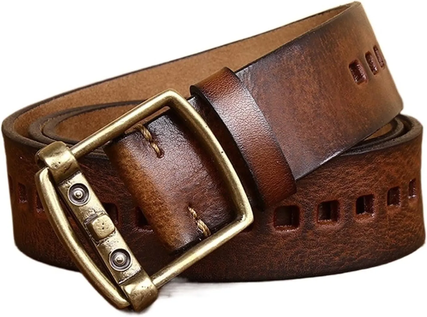 Pin Buckle Belt For Men Quality Genuine Leather Belts Men Cowhide Vintage Jeans Mens Belt