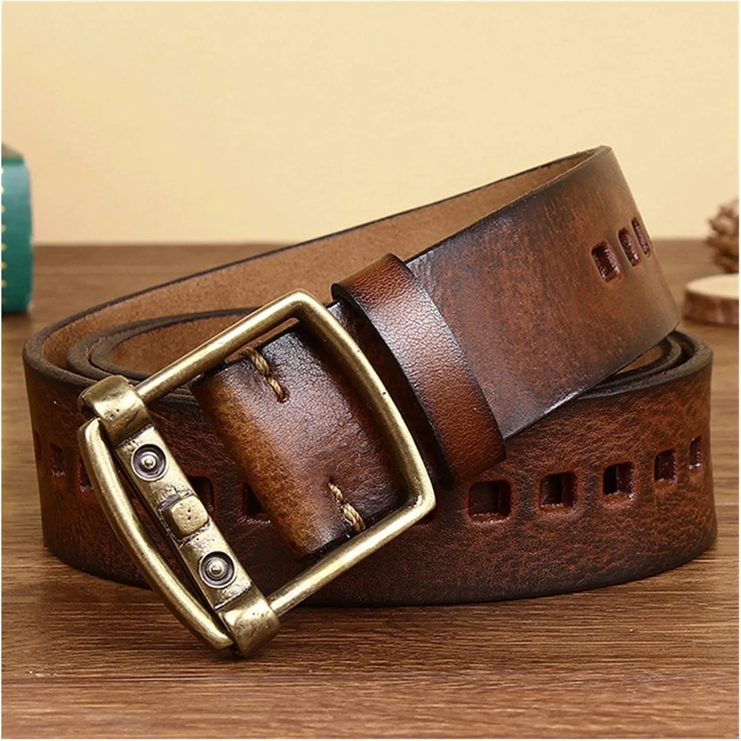 Pin Buckle Belt For Men Quality Genuine Leather Belts Men Cowhide Vintage Jeans Mens Belt
