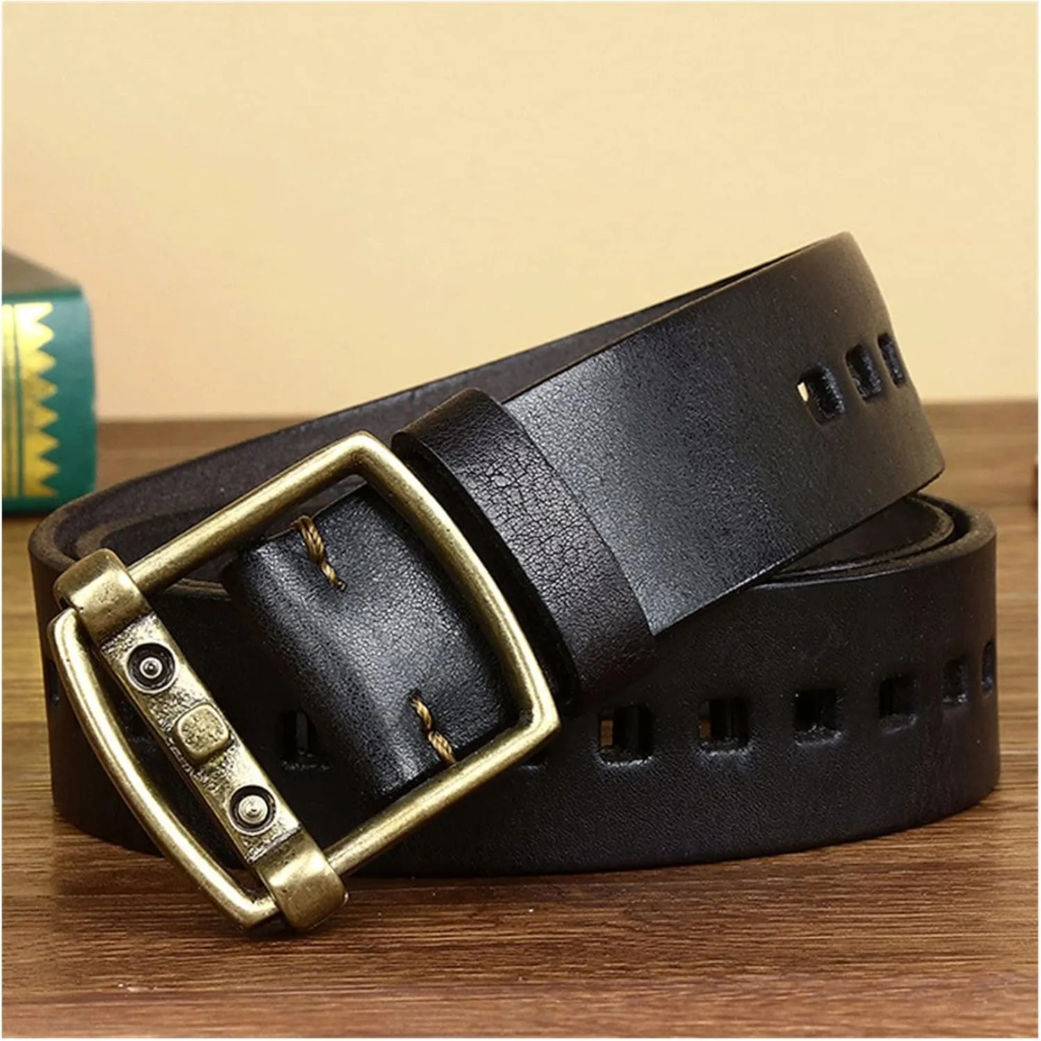 Pin Buckle Belt For Men Quality Genuine Leather Belts Men Cowhide Vintage Jeans Mens Belt