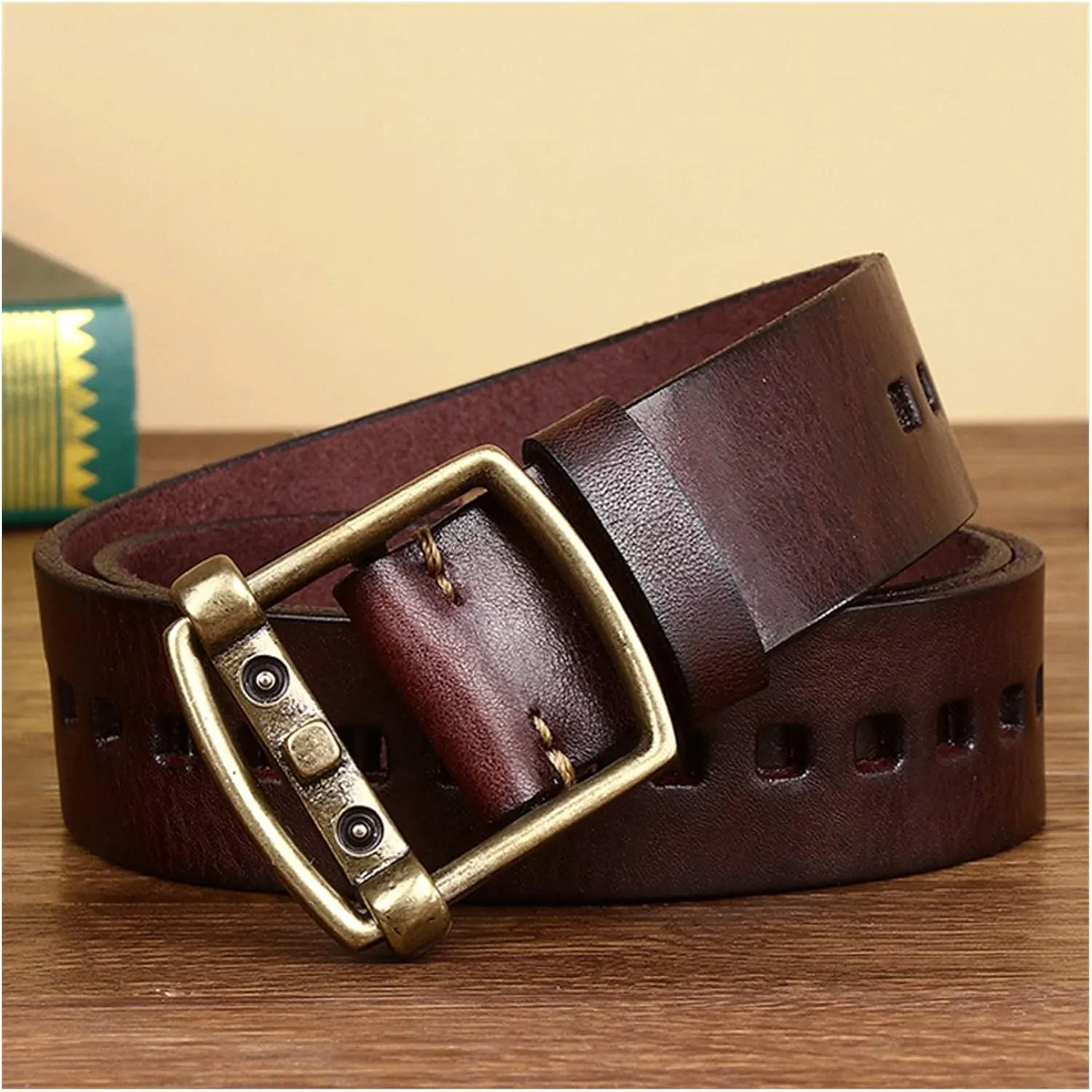Pin Buckle Belt For Men Quality Genuine Leather Belts Men Cowhide Vintage Jeans Mens Belt