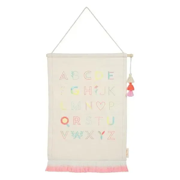 Pink alphabet wall hanging