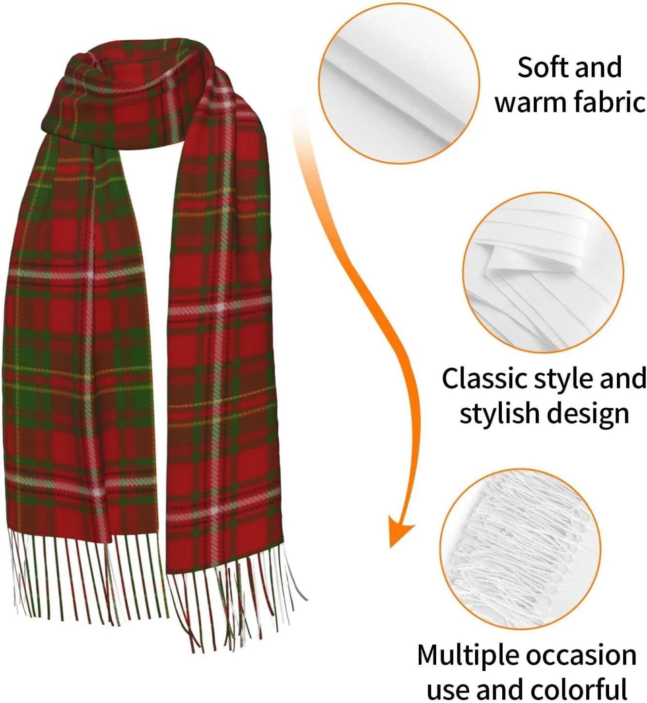 Scottish Clan Wilson Tartan Plaid Imitation Cashmere Tassel Scarf Winter Scarf Autumn Softest Classic Warm