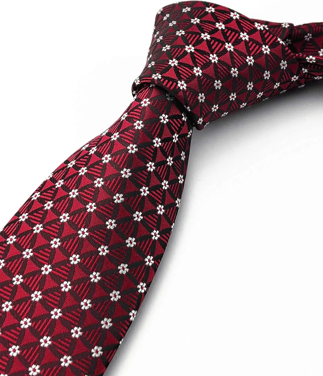 Slim Silk Necktie for Men Woven Jacquard Patterned Business Wedding Skinny Ties