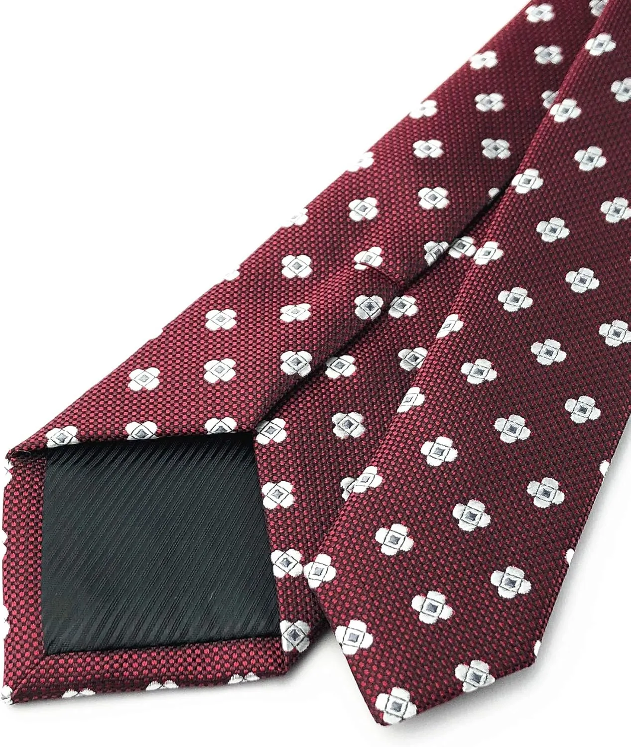 Slim Silk Necktie for Men Woven Jacquard Patterned Business Wedding Skinny Ties