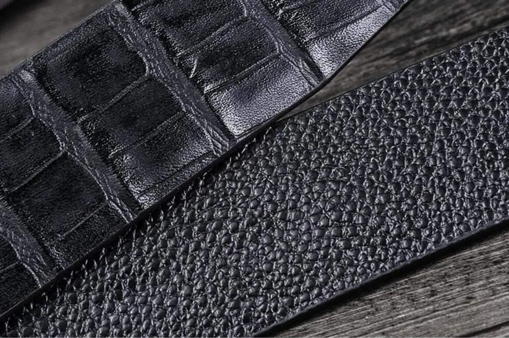 Sress Belts Leather Belt Mens Belt Genuine Leather Belt with Crocodile Pattern with Cowhide Leather Belt Casual Belts