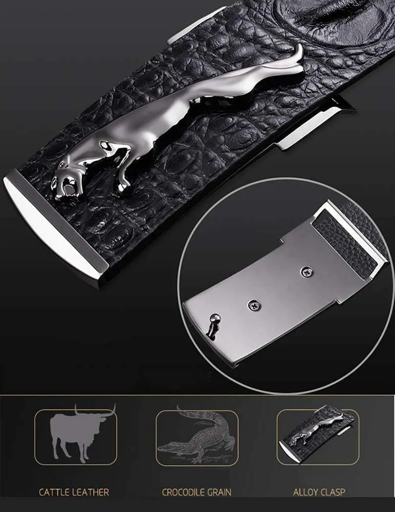 Sress Belts Leather Belt Mens Belt Genuine Leather Belt with Crocodile Pattern with Cowhide Leather Belt Casual Belts