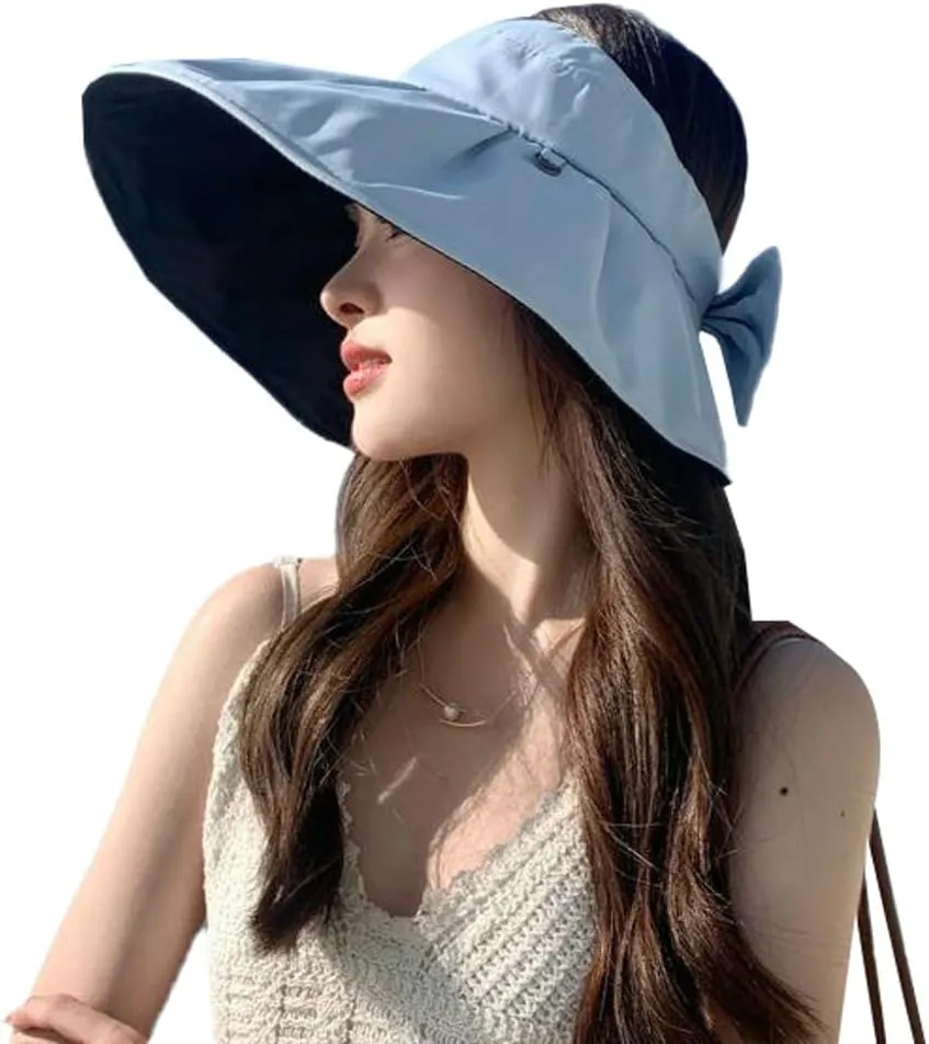 Sun Visor Hats for Women Wide Brim UPF 50  Bucket Hats Summer Visor Caps Beach Hat Packable UV Protection Fishing Hiking Hat