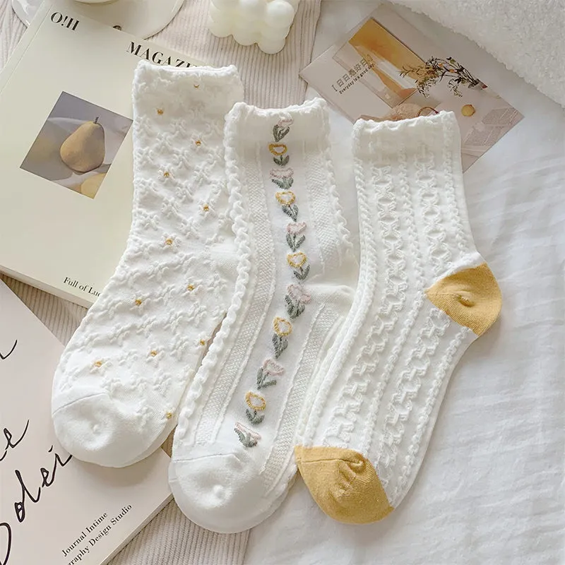 Vintage Flowers Cotton Socks