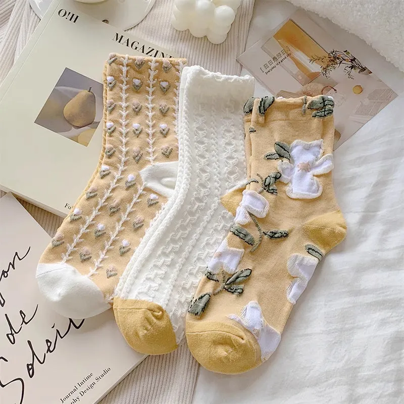 Vintage Flowers Cotton Socks