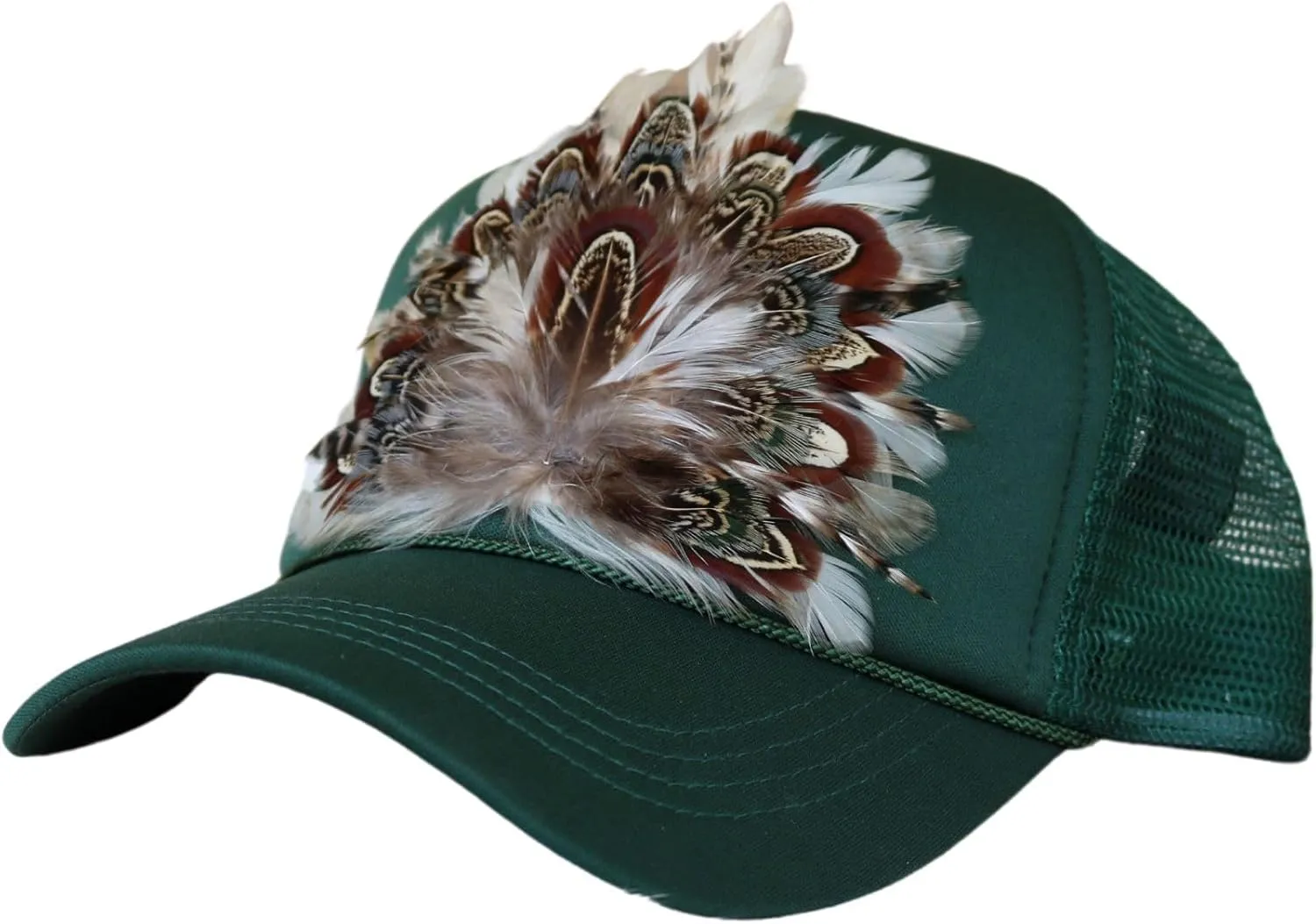 Willow Lane Hat Co. Western Feathered Trucker Cap, Baseball Mesh Snapback