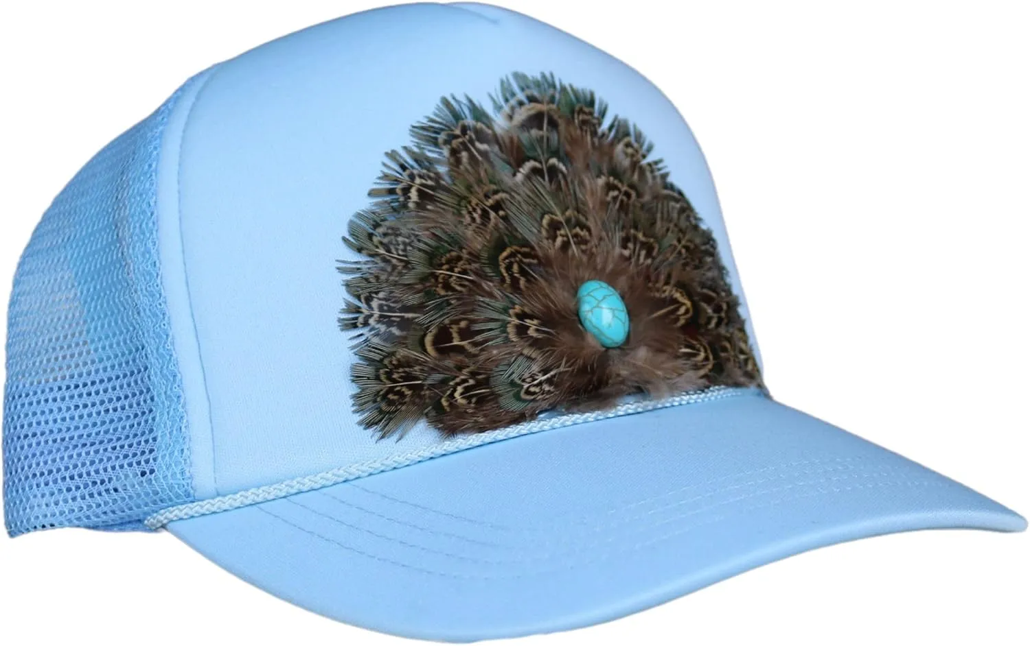 Willow Lane Hat Co. Western Feathered Trucker Cap, Baseball Mesh Snapback