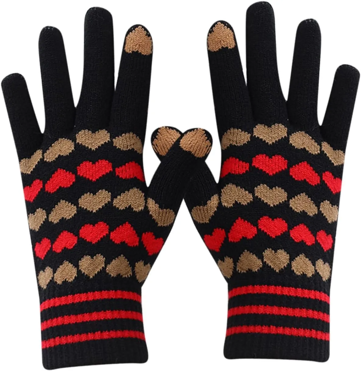 Winter Gloves for Women Touchscreen Gloves for Women Cold Weather, Fashion Knit Mittens Warm Winter Gloves