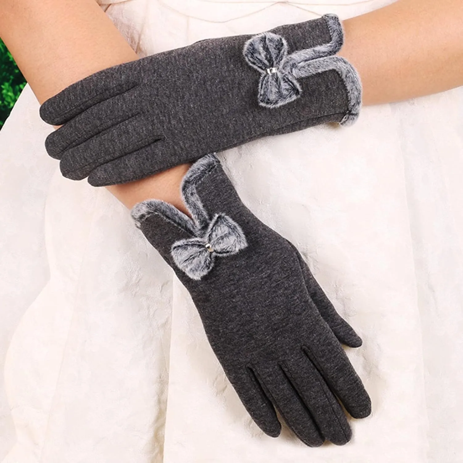 Women Winter Gloves Warm Touchscreen Glove Windproof Gloves for Women Girls Ladies Winter Elegant Fleece Wool