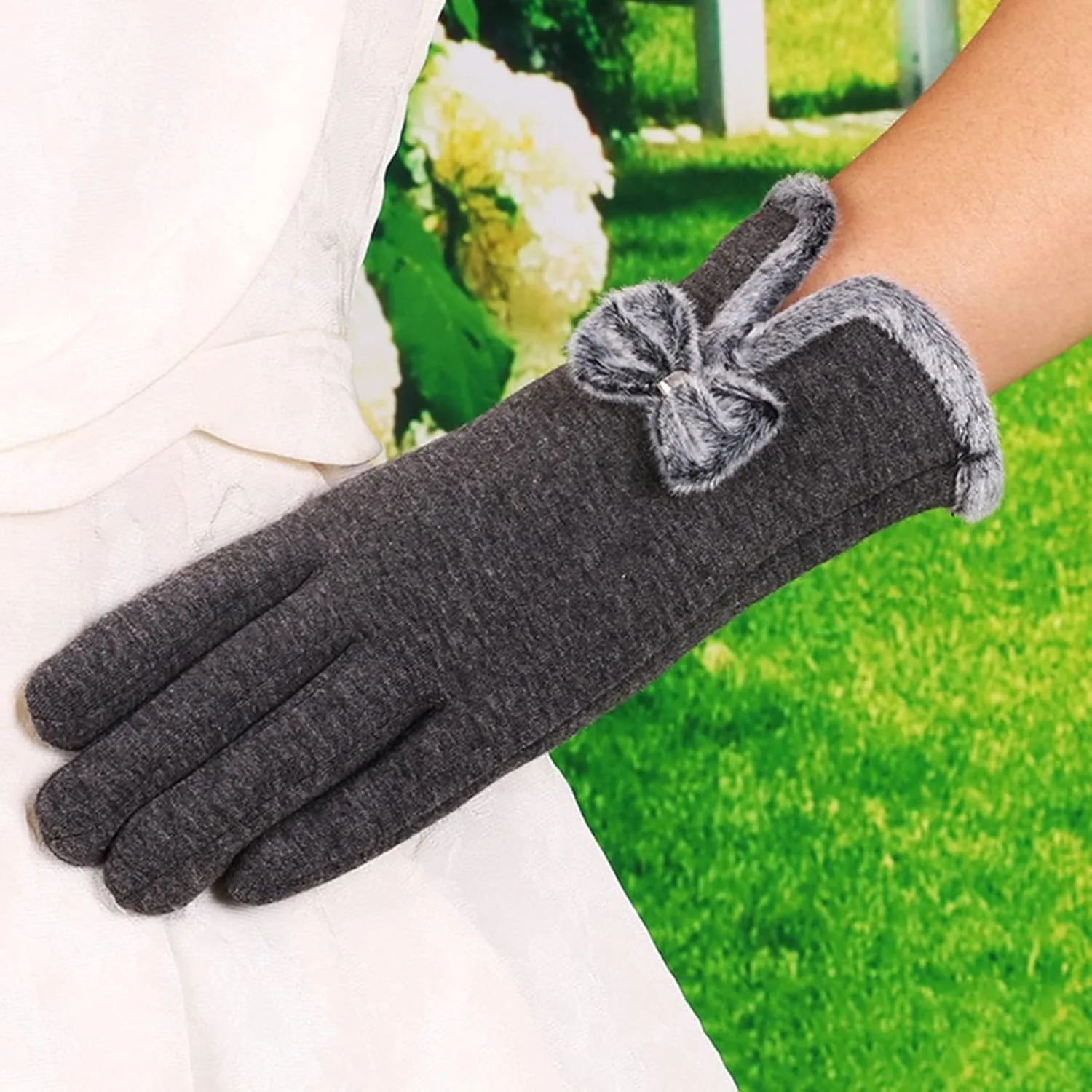 Women Winter Gloves Warm Touchscreen Glove Windproof Gloves for Women Girls Ladies Winter Elegant Fleece Wool