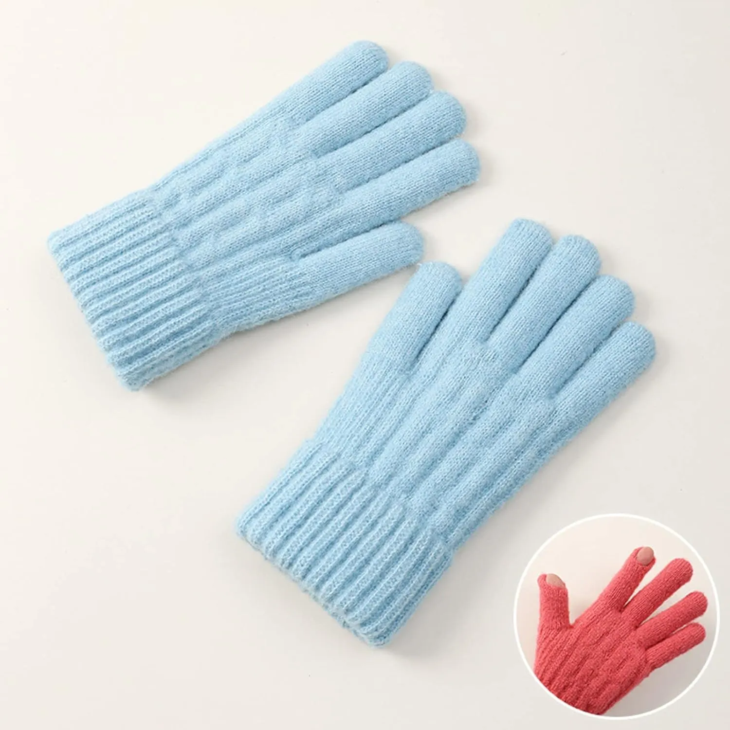 Women Winter Touchscreen Gloves Soft Comfortable Thermal Elastic Stretch Texting Glove for Traveling, Cycling, Running
