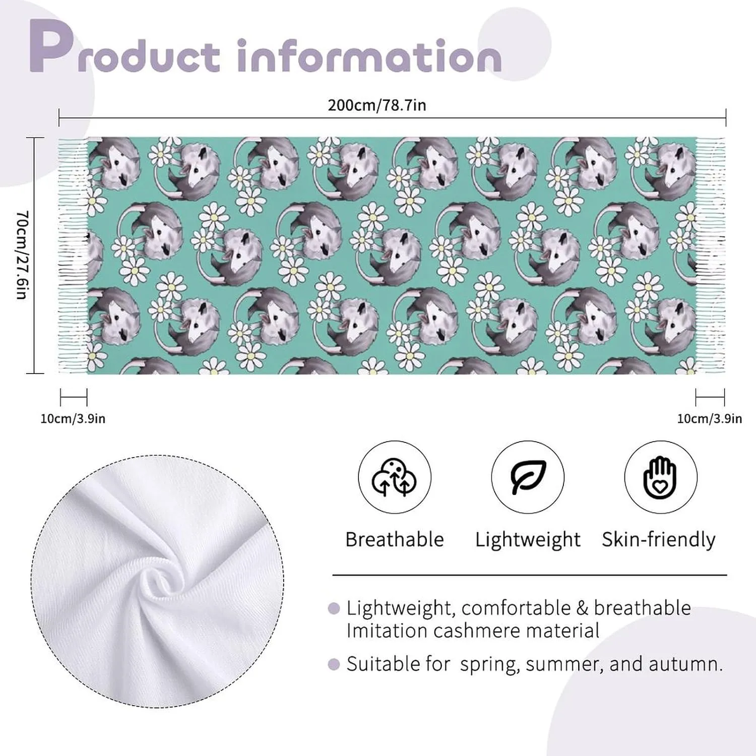 Womens Winter Scarf Scarves Soft Lightweight Blanket Thick Large Wrap Shawl